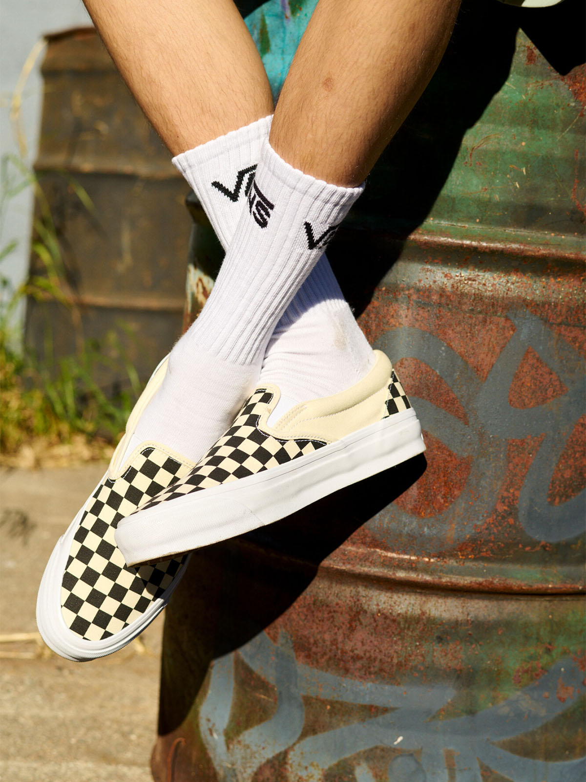 VANS スリッポン チェック BLK/WHT CHK 12 ≪VANS SLIP ON COLLECTION EV≫ VANS ヴァンズ SLIP ON ERAP