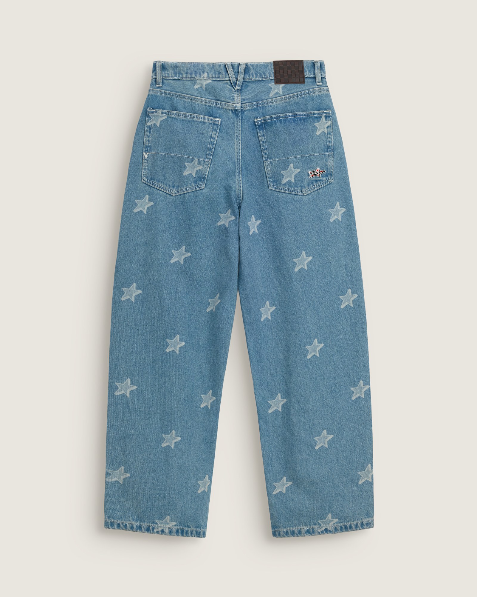 チェック5 バギーデニムパンツ スター image number 1