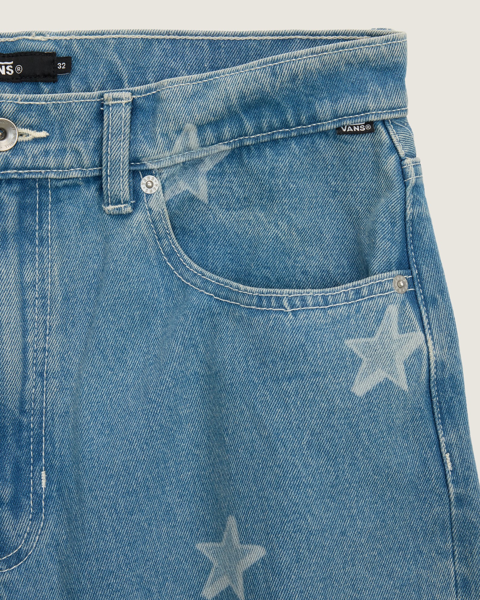 チェック5 バギーデニムパンツ スター image number 3