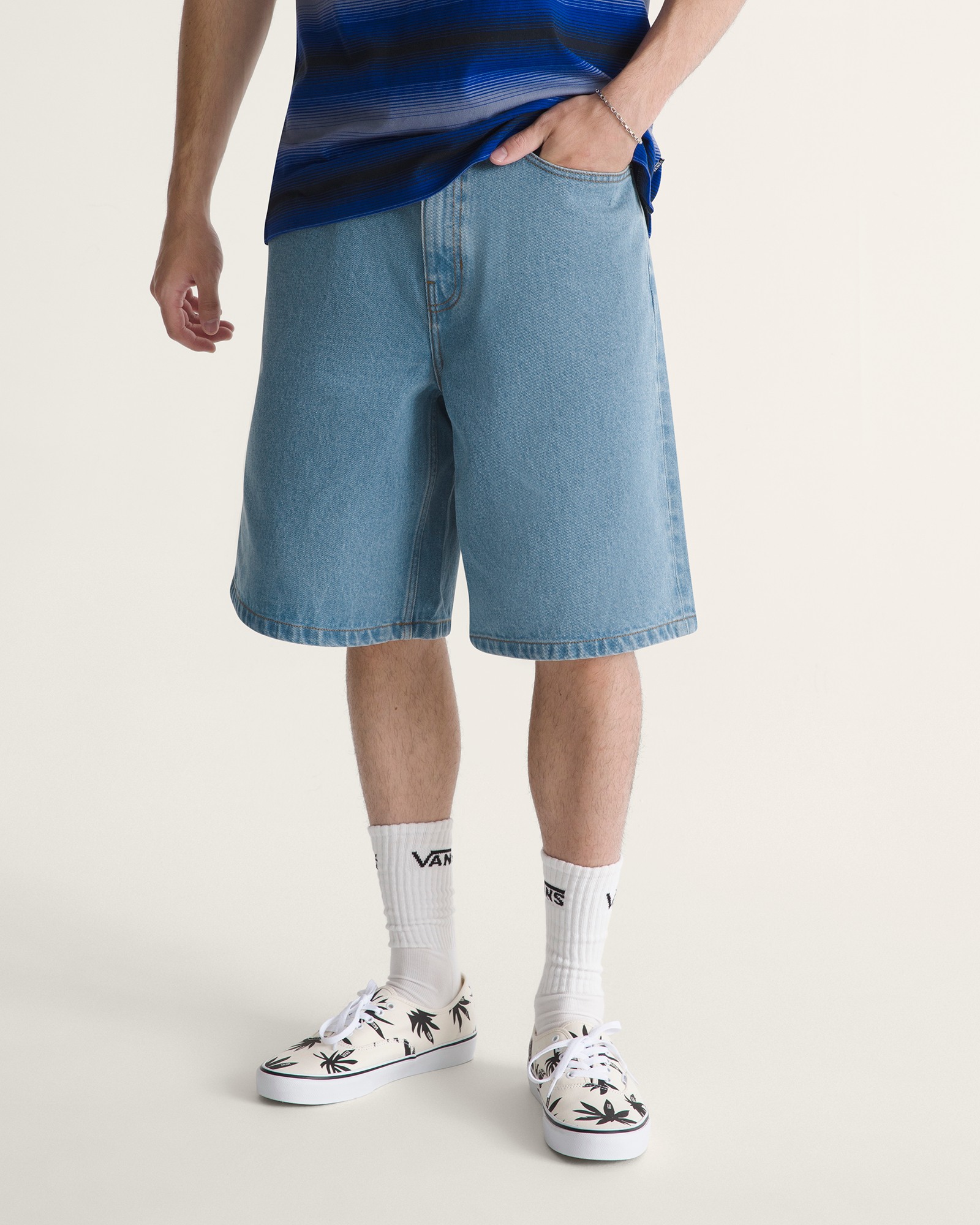 チェック5 ルーズデニムショーツ