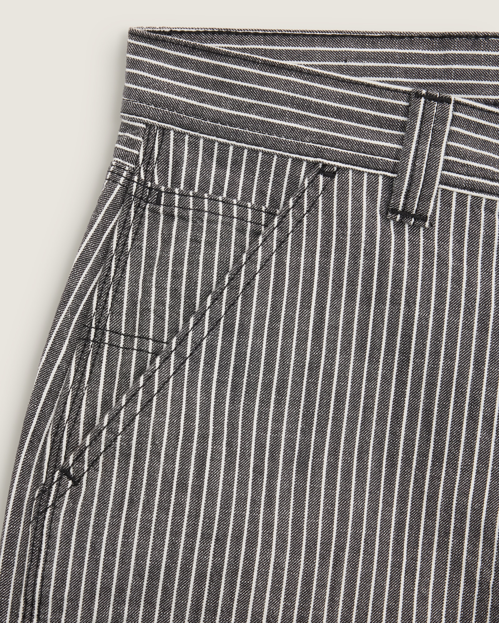 チョア ルーズ ストライプ デニムパンツ