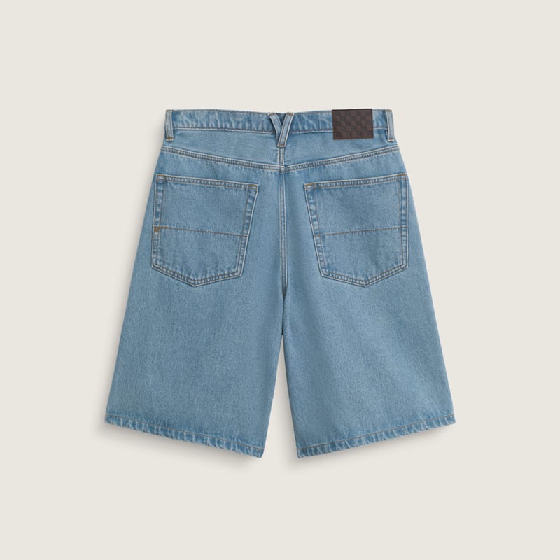 체크-5 배기 데님 쇼츠