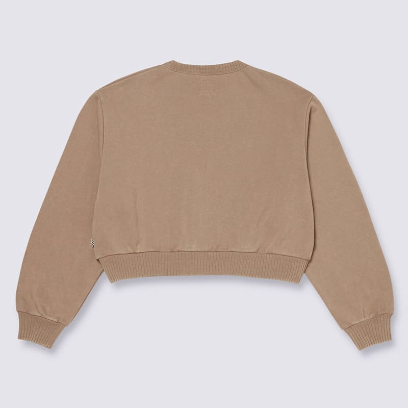 워시드 크롭 크루 플리스