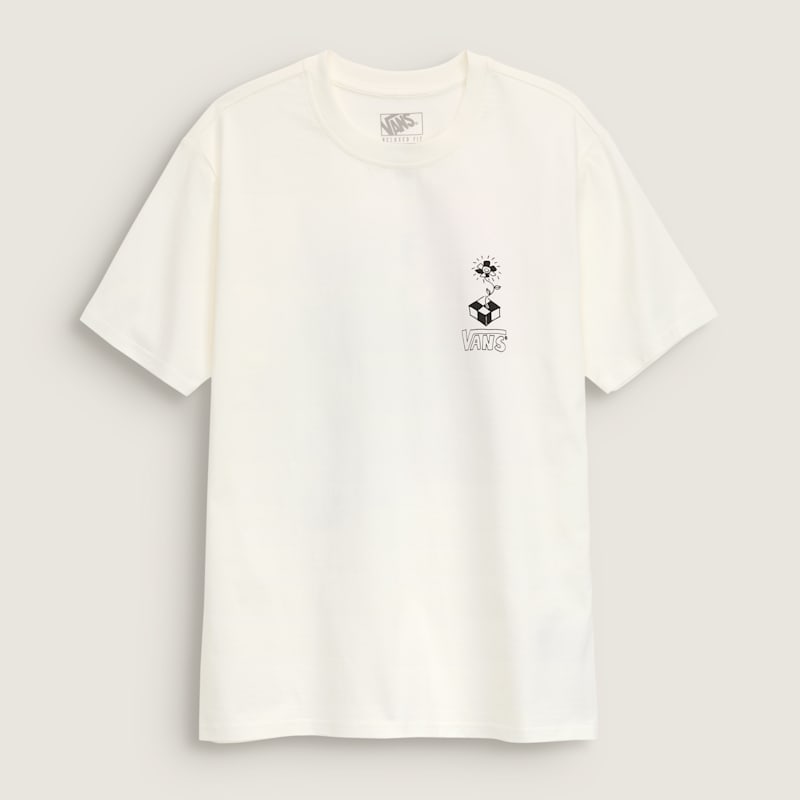 플라워 체크 반소매 티셔츠