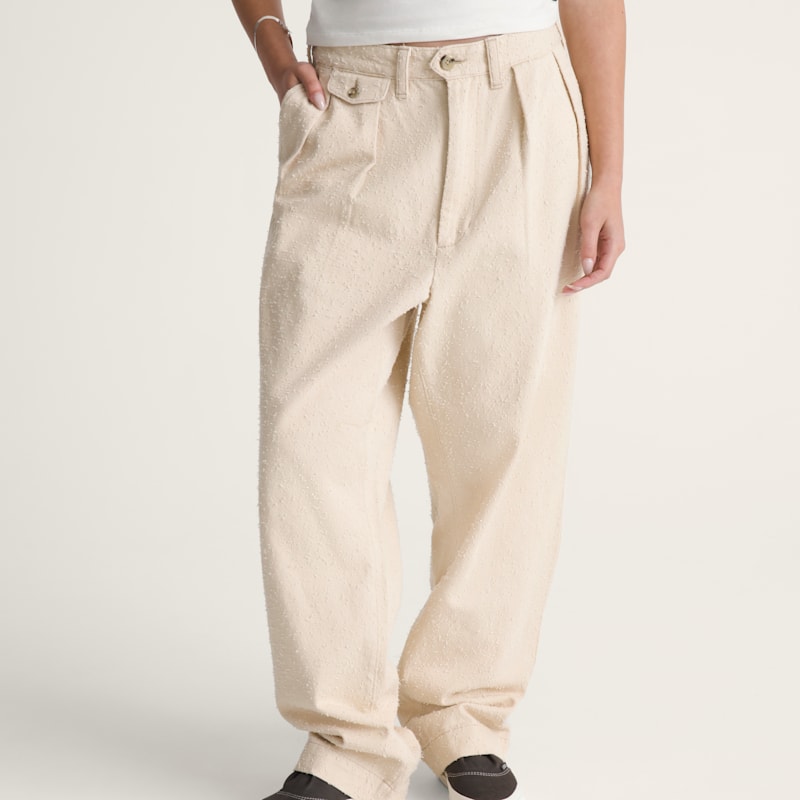 OTW 블랙 플리티드 트라우저